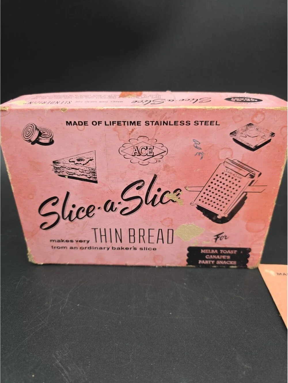 Vintage Kitchen Collectibles Slice-A-Slice  This Bread Melba Toast W Box ACE